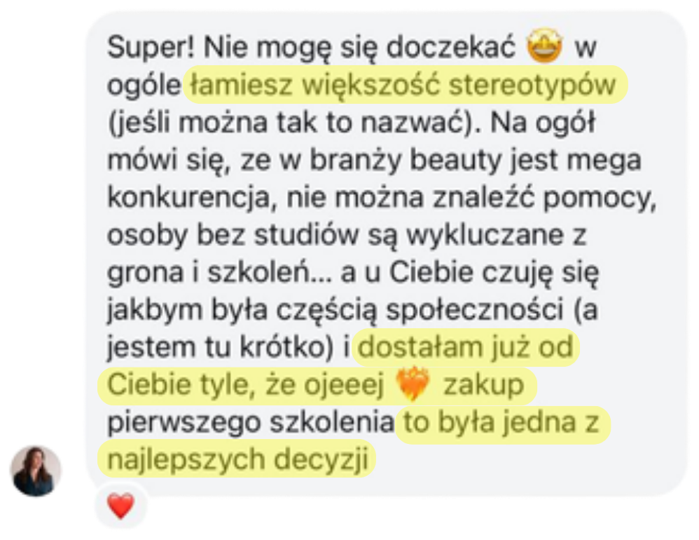 Opinia kursantki 1