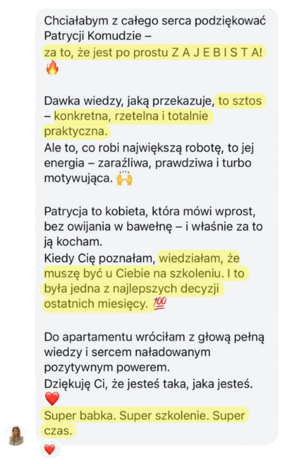 Opinia kursantki 3